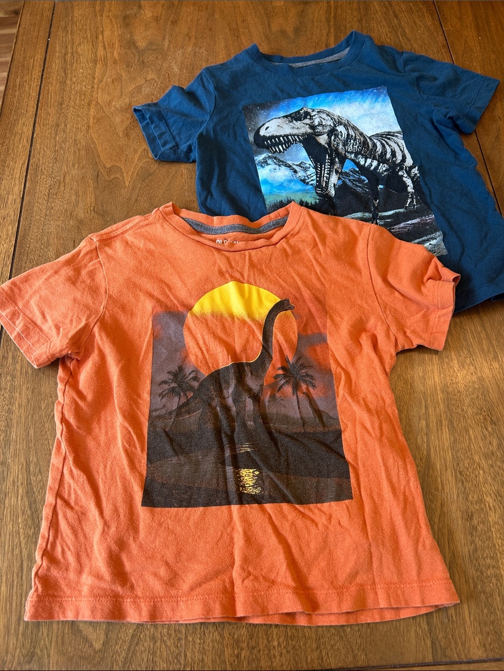 Old Navy Orange & Blue Dinosaur Graphic Tees